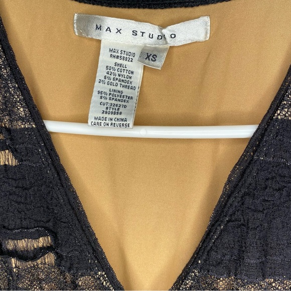 MAX STUDIO WOMENS BLACK LACE DRESS WITH ORANGE SLIP - Picture 3 of 5